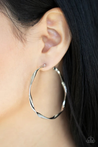 Radiantly Warped Silver Earrings 