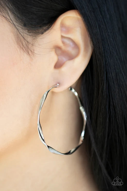 Radiantly Warped Silver Earrings 