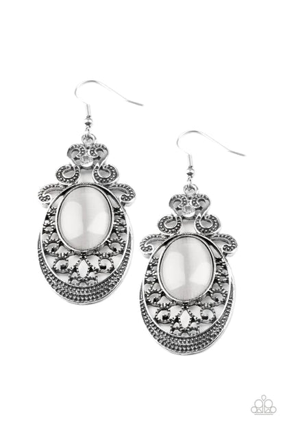 Garden Gondola Ride White Earrings - Jewelry by Bretta