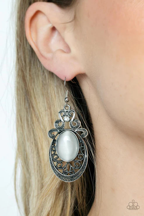 Garden Gondola Ride White Earrings - Jewelry by Bretta