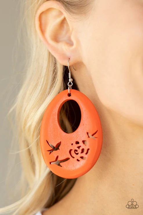 Home TWEET Home Orange Earrings - Jewelry by Bretta