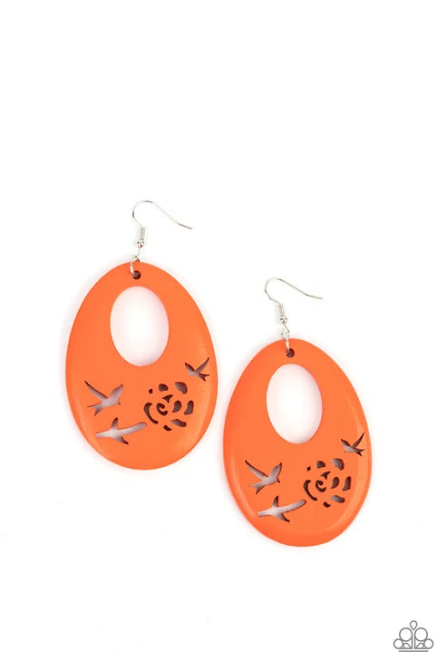 Home TWEET Home Orange Earrings - Jewelry by Bretta