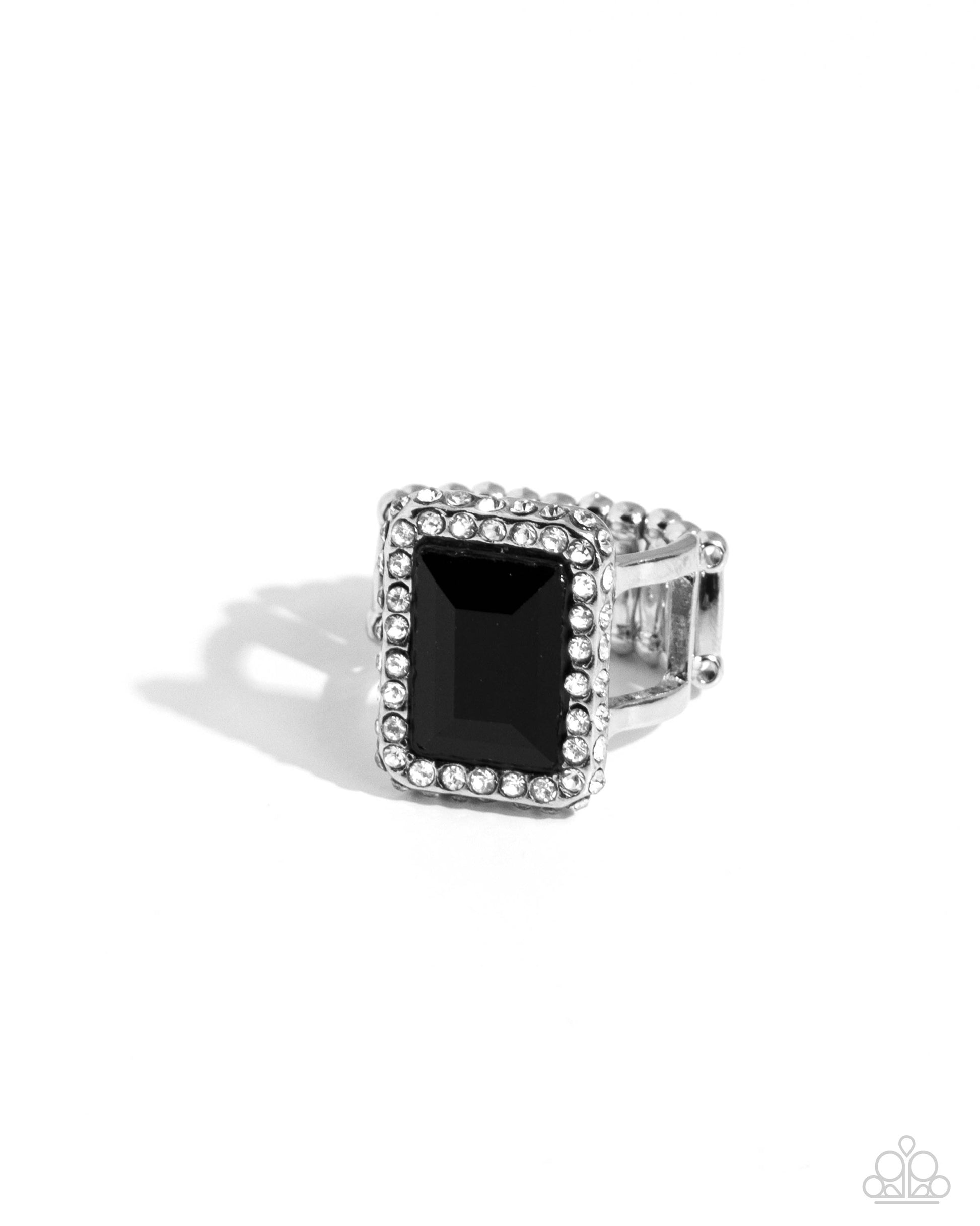 Glamorously Glitzy Black Ring - Jewelry by Bretta