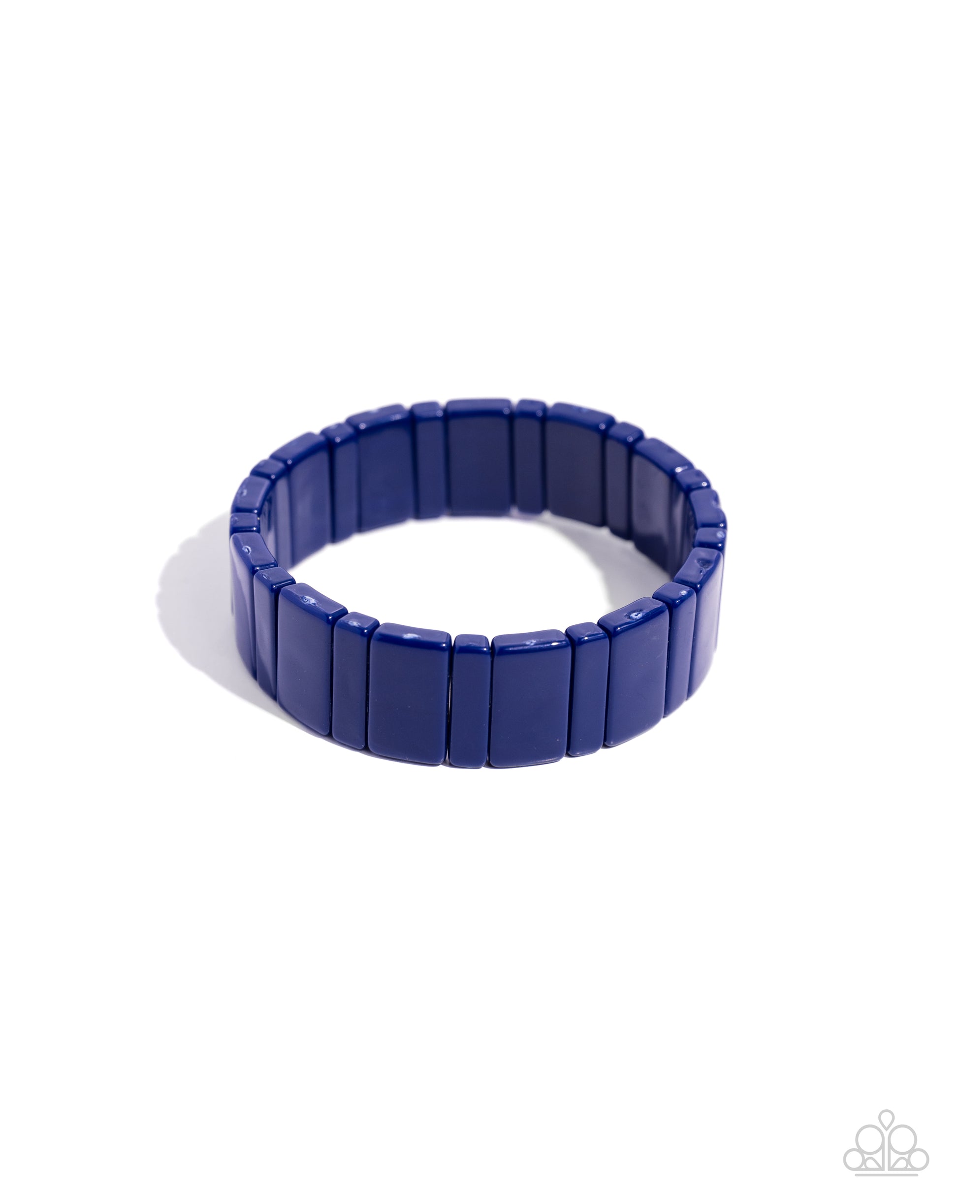 Blue bracelet on a white background