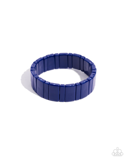 Blue bracelet on a white background