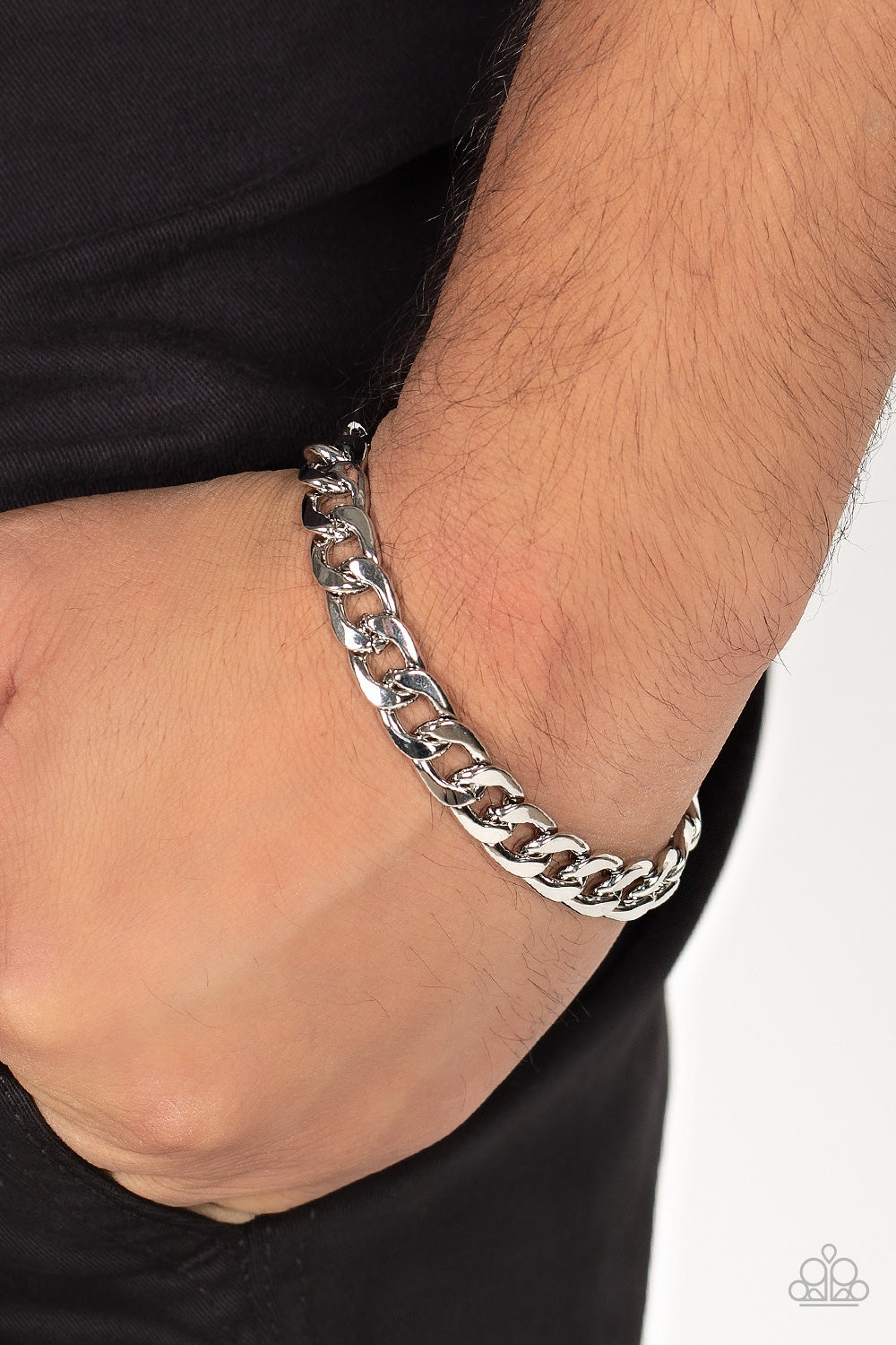 Alternative Anthem silver link bracelet detail view - Jewelry by Bretta