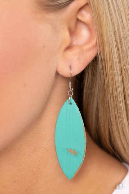 Leather Lounge Blue Earrings - Jewelry by Bretta