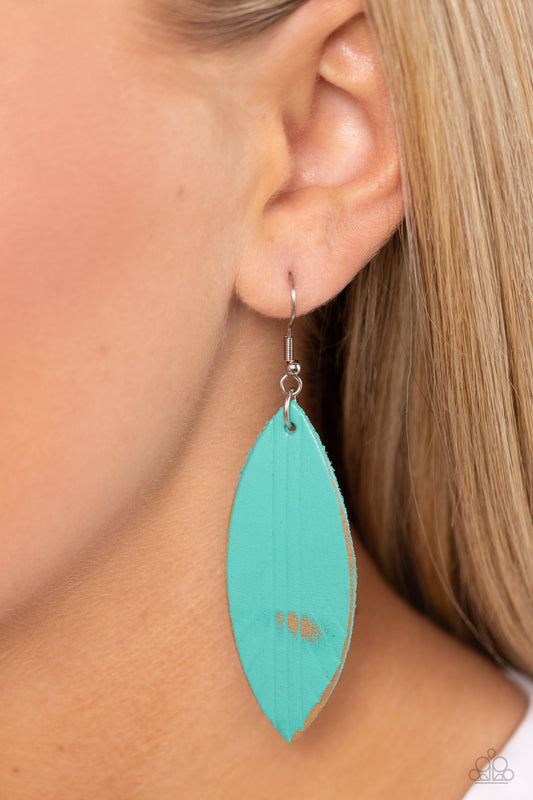 Leather Lounge Blue Earrings - Jewelry by Bretta