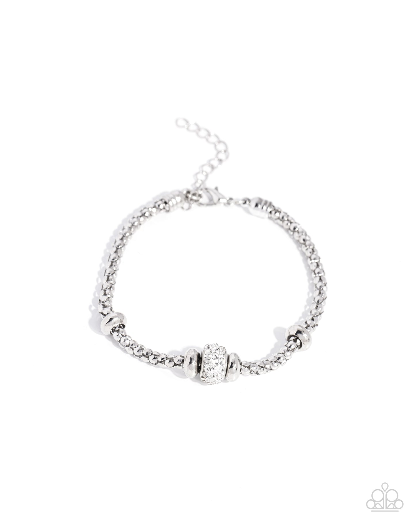 Silver bracelet on a white background