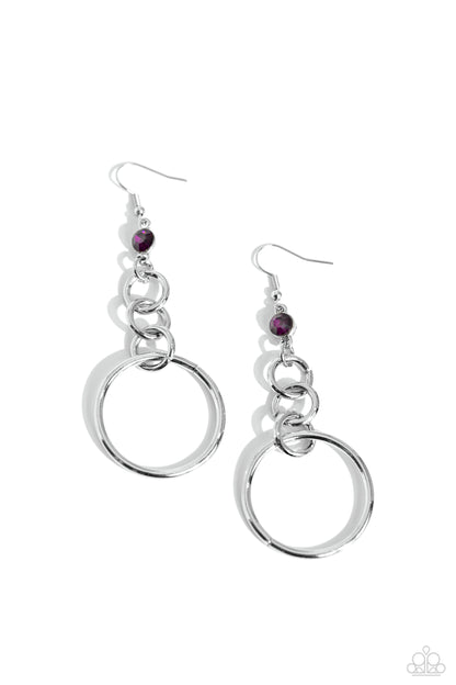 Glitzy Gesture Purple Earrings - Jewelry by Bretta