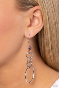 Glitzy Gesture Purple Earrings - Jewelry by Bretta