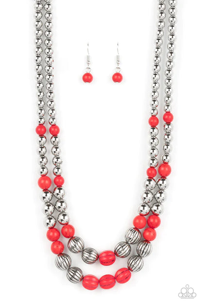Country Road Trip Red Necklace - Jewelry by Bretta