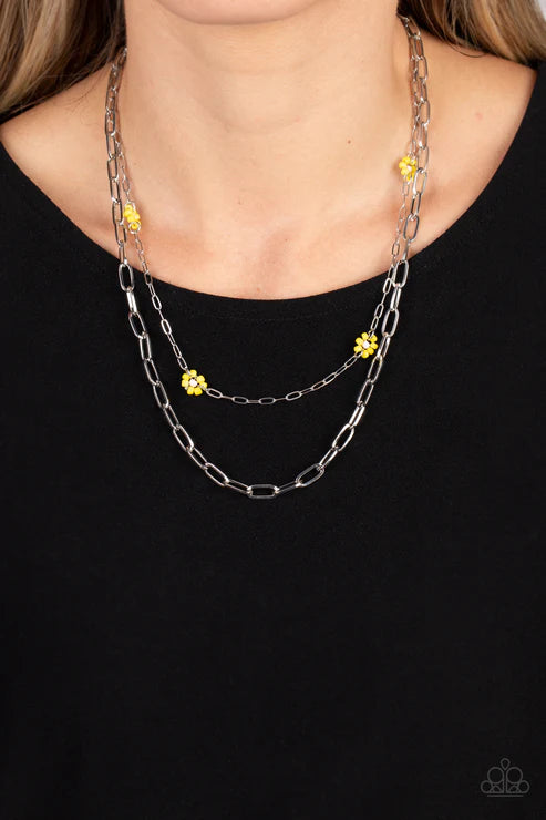 Bold Buds Yellow Necklace - Jewelry by Bretta