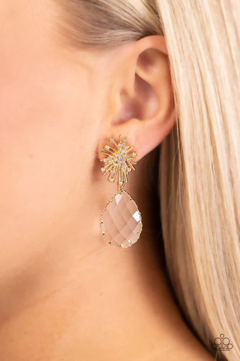 Stellar Shooting Star Gold Post Earrings 
