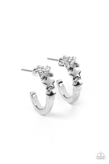 Starfish Showpiece White Hoop Earrings - Jewelry by Bretta
