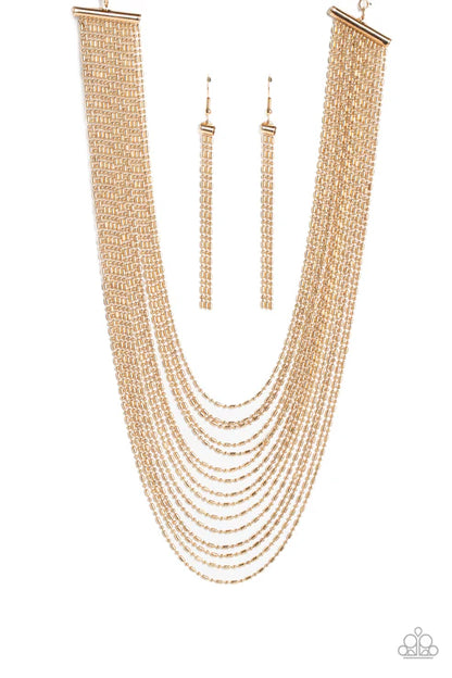 Cascading Chains Gold Necklace