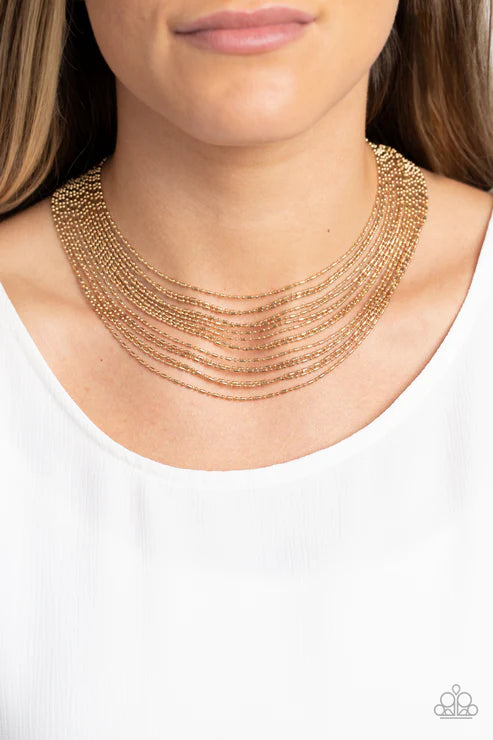 Cascading Chains Gold Necklace
