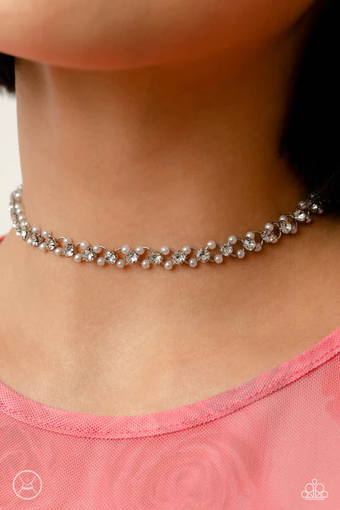 Classy Couture White Necklace - Jewelry by Bretta