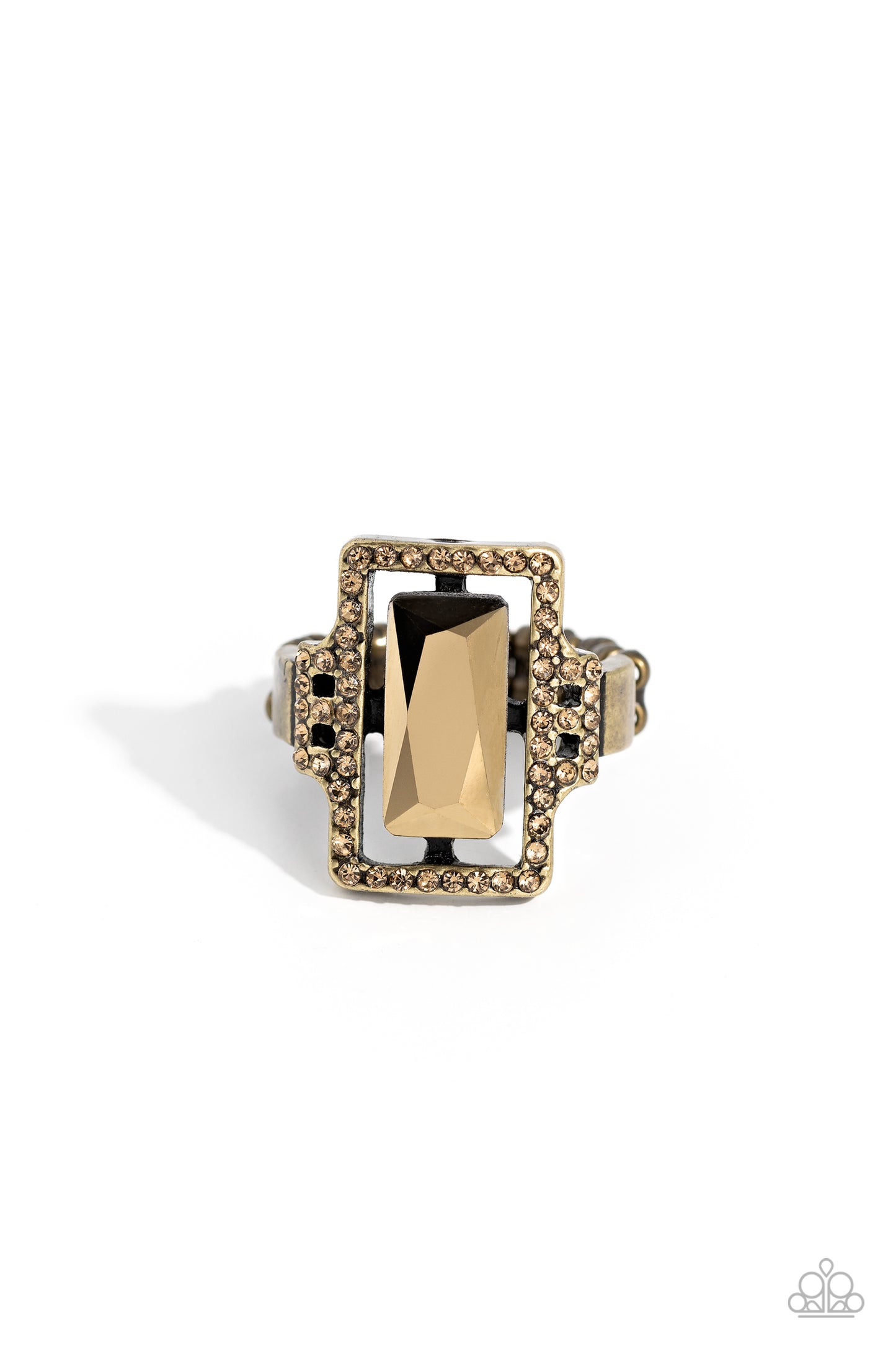 Emerald Elegance Brass Ring - Jewelry by Bretta