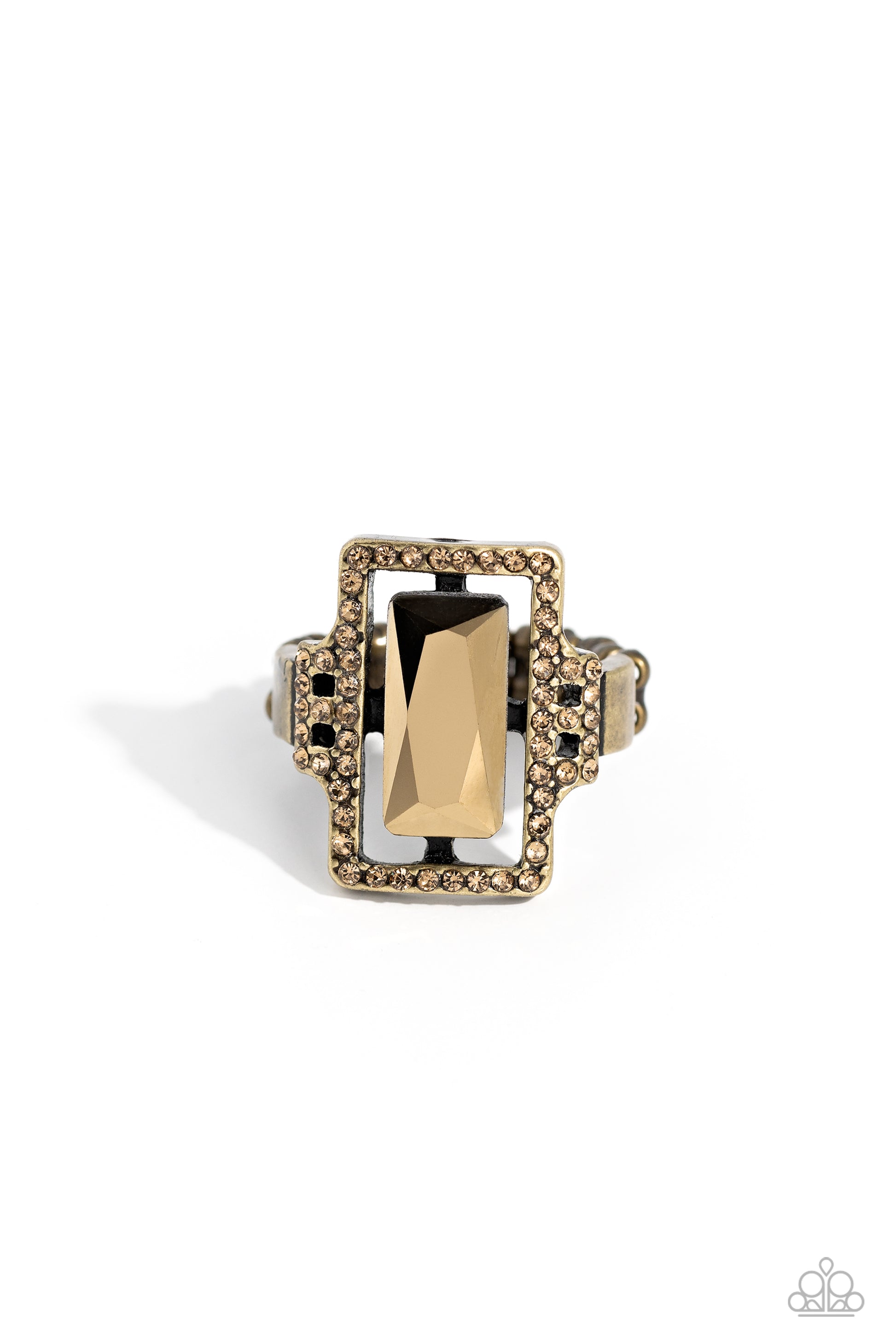 Emerald Elegance Brass Ring - Jewelry by Bretta