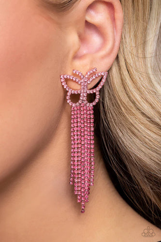 Billowing Butterflies Pink Post Earrings - Jewelry by Bretta