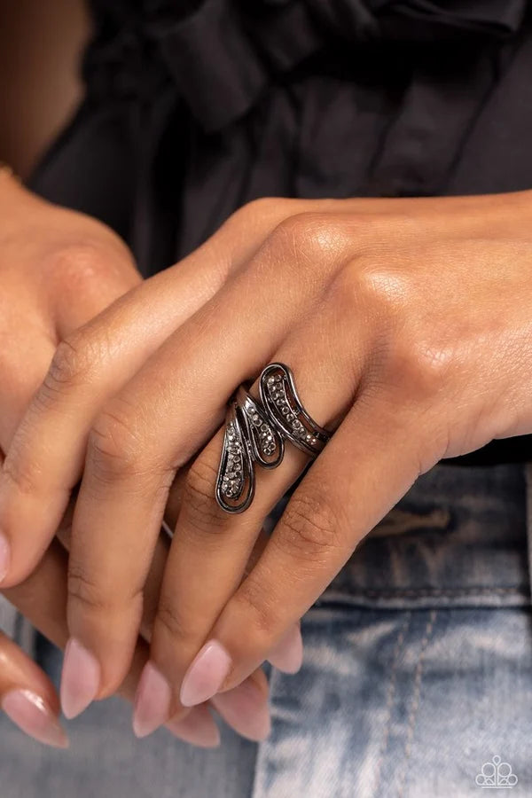 Flared Fashion Black Ring - Jewelry by Bretta