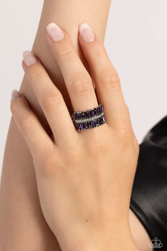 Staggering Stacks Purple Ring - Jewelry by Bretta
