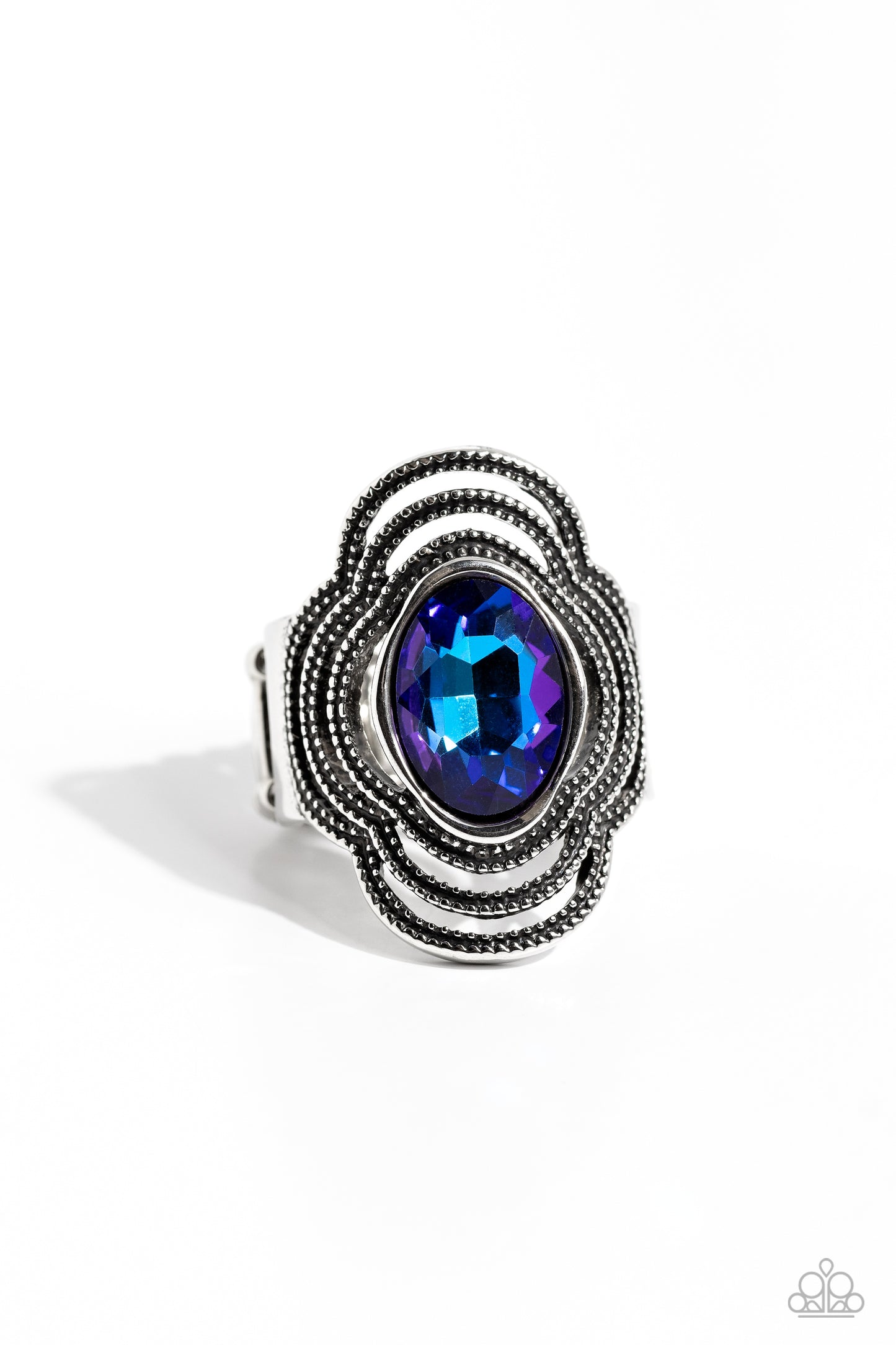 Entrancing Edge Blue Ring - Jewelry by Bretta