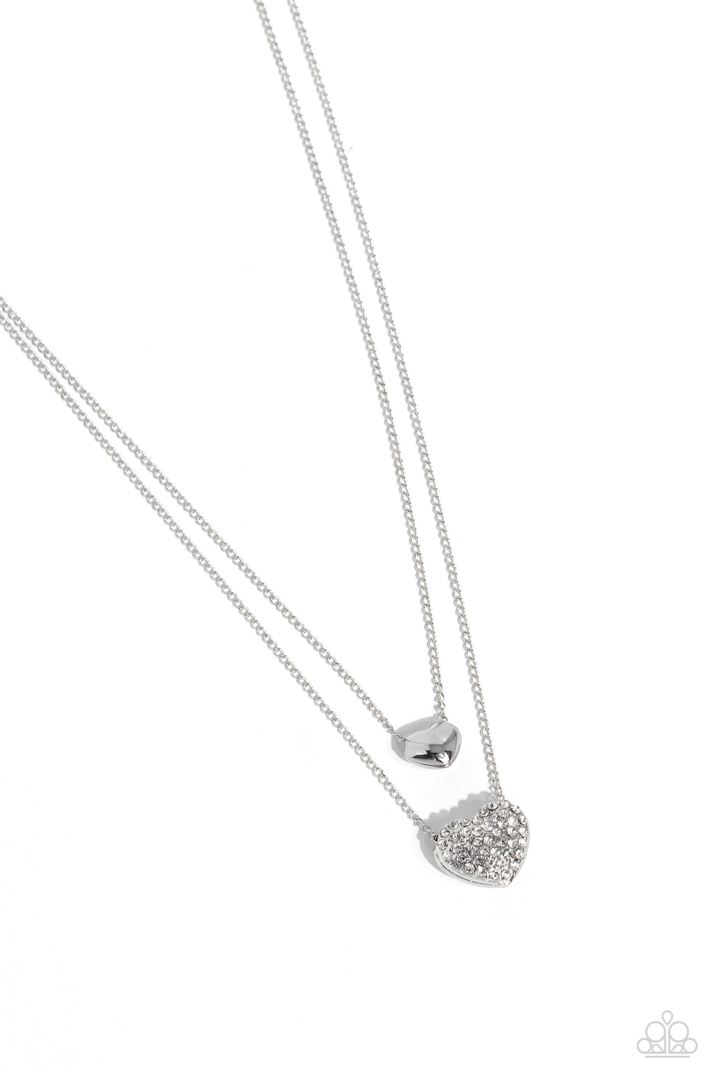 Mismatched Model White Rhinestone Heart Necklace - Jewelry by Bretta