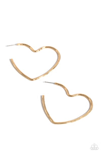 Summer Sweethearts Gold Heart Earrings  - Jewelry by Bretta