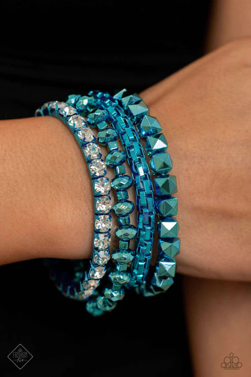 Punk Pattern Blue Bracelets - Jewelry by Bretta