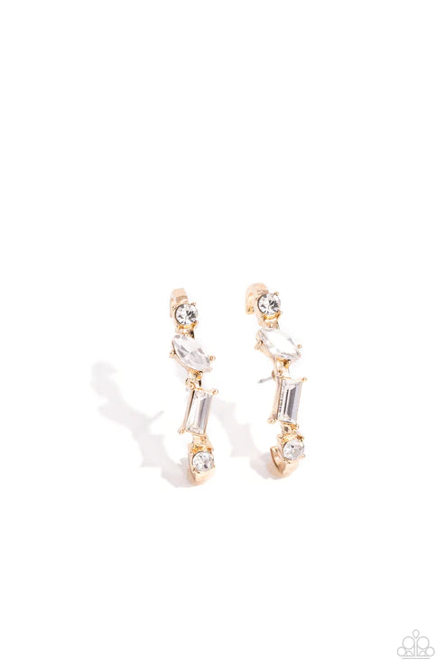 Sliding Shimmer Gold Post Earrings - Jewelry by Bretta