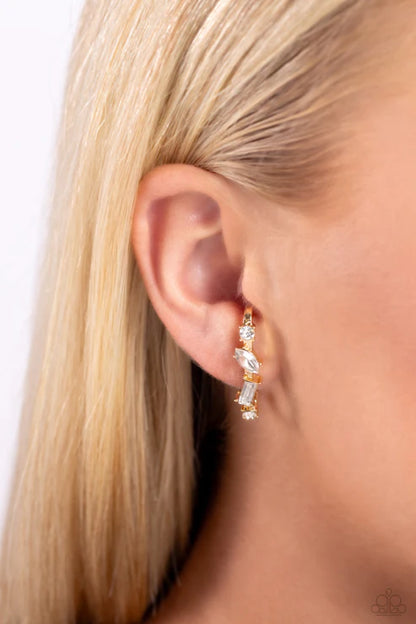 Sliding Shimmer Gold Post Earrings - Jewelry by Bretta