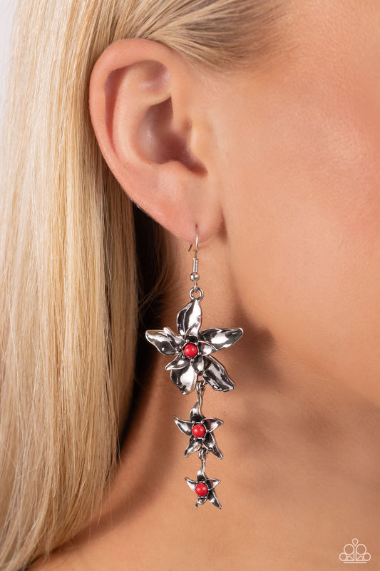 Tapered Tiers Red Earrings - Jewelry by Bretta