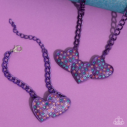 Low-Key Lovestruck Purple Necklace and Bracelet Set