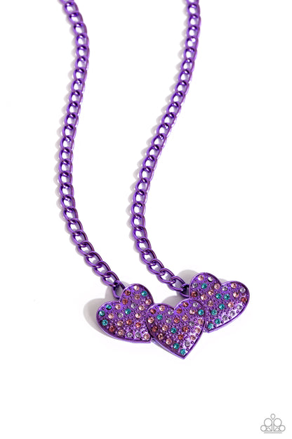 Low-Key Lovestruck Purple Necklace and Bracelet Set
