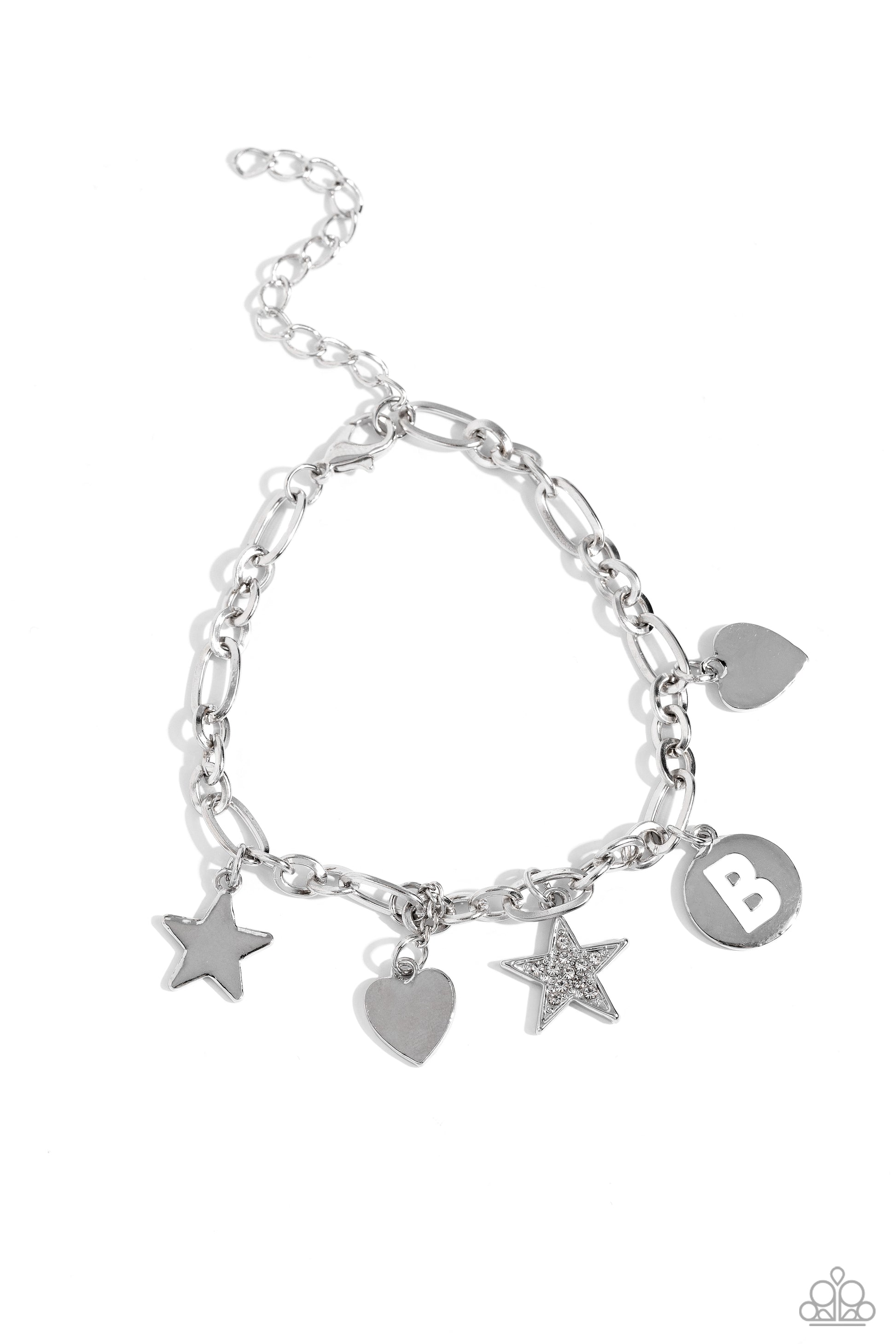 Legacy Letters - White - B Bracelet - Jewelry by Bretta