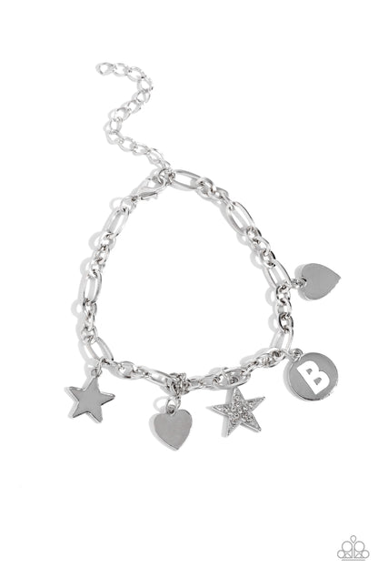 Legacy Letters - White - B Bracelet - Jewelry by Bretta