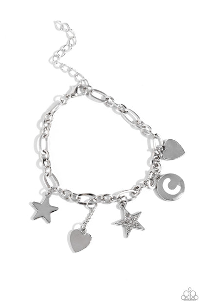 Legacy Letters - White - C Bracelet - Jewelry by Bretta