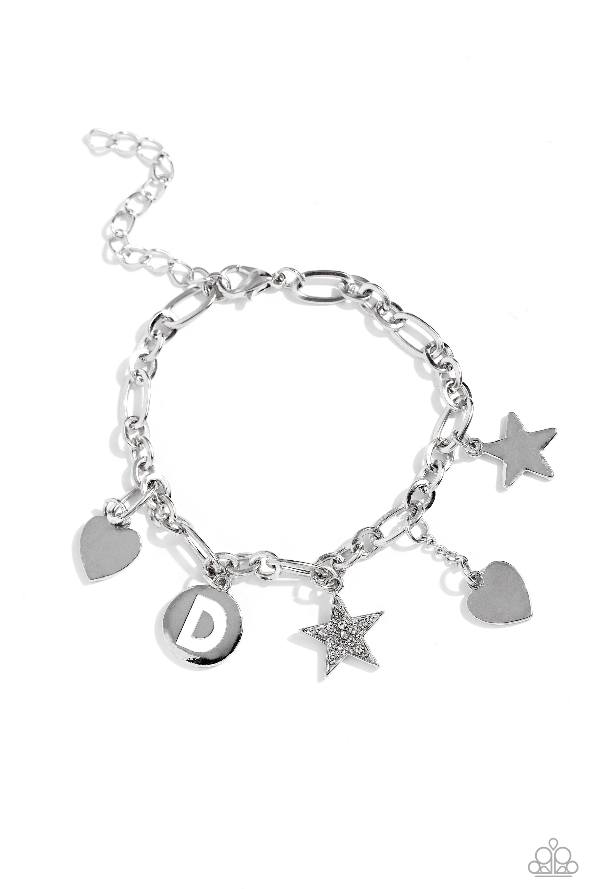 Legacy Letters - White - D Bracelet - Jewelry by Bretta