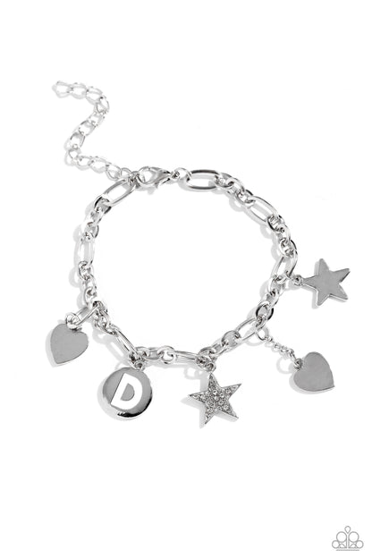 Legacy Letters - White - D Bracelet - Jewelry by Bretta
