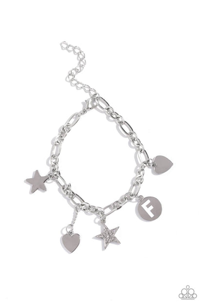 Legacy Letters - White - F Bracelet - Jewelry by Bretta