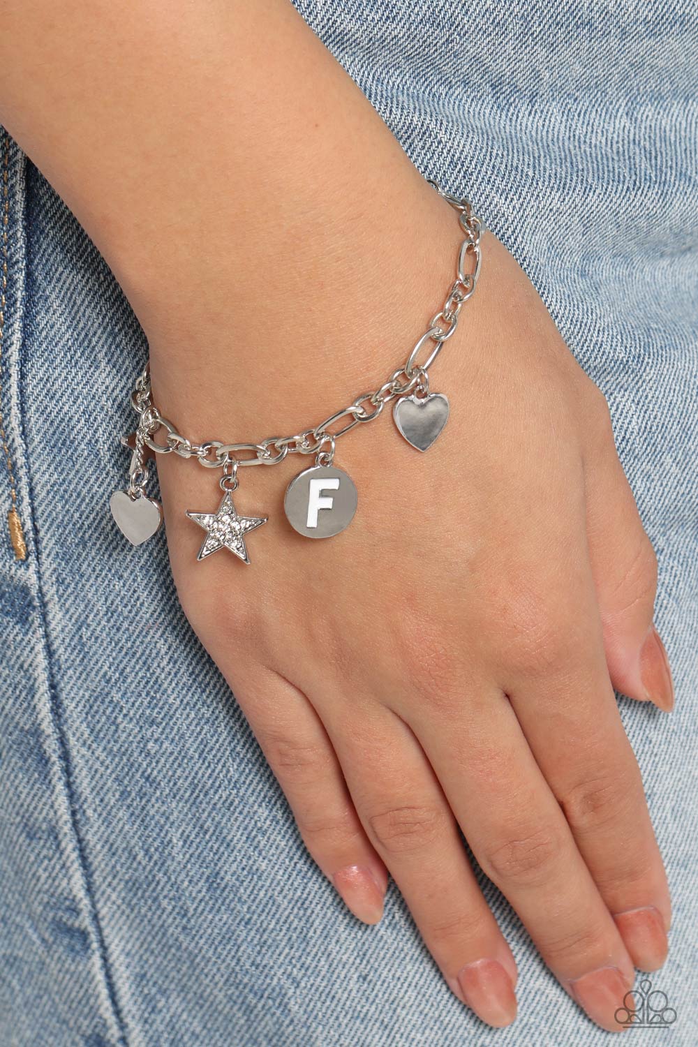 Legacy Letters - White - F Bracelet - Jewelry by Bretta