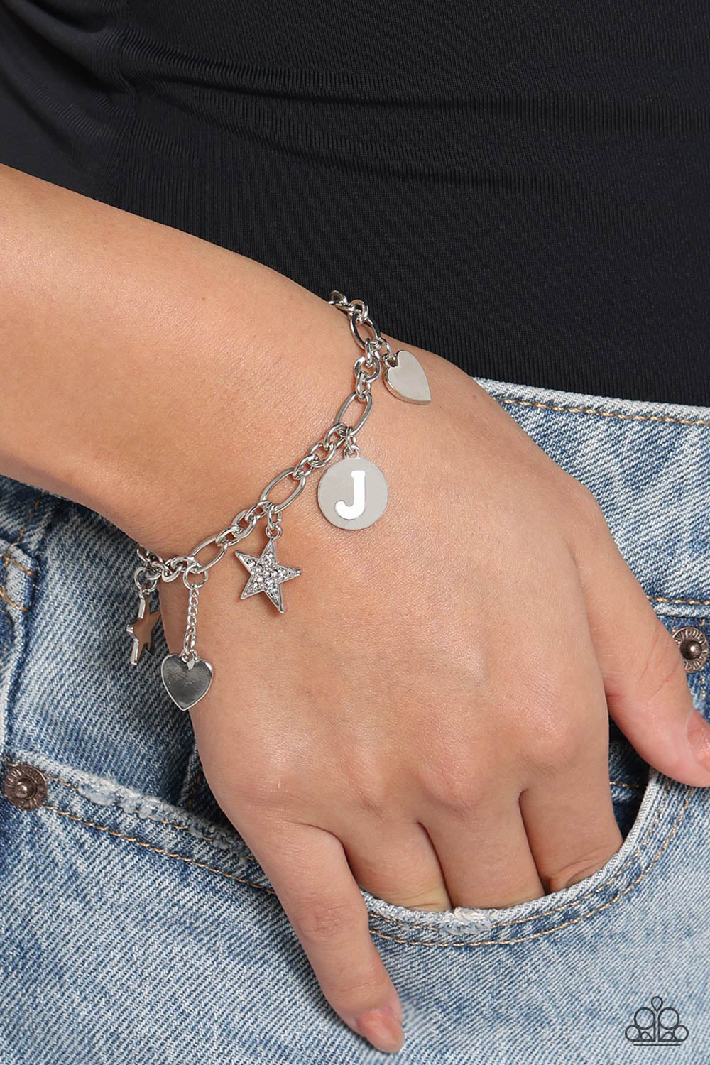 Legacy Letters - White - J Bracelet - Jewelry by Bretta