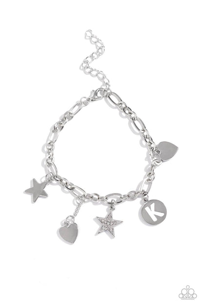 Legacy Letters - White - K Bracelet - Jewelry by Bretta
