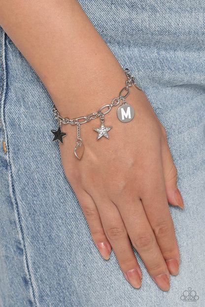 Legacy Letters - White - M Bracelet - Jewelry by Bretta