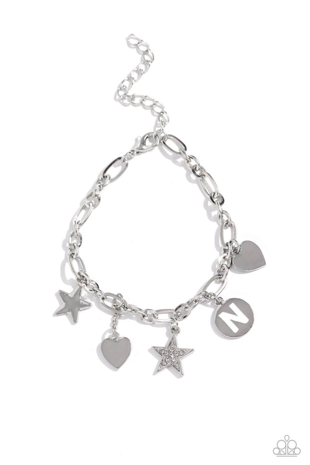 Legacy Letters - White - N Bracelet - Jewelry by Bretta