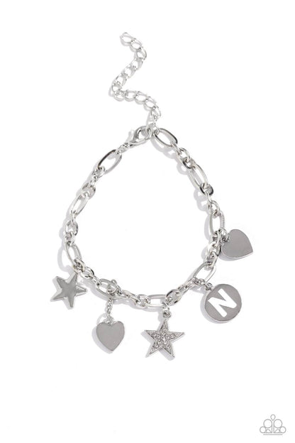 Legacy Letters - White - N Bracelet - Jewelry by Bretta