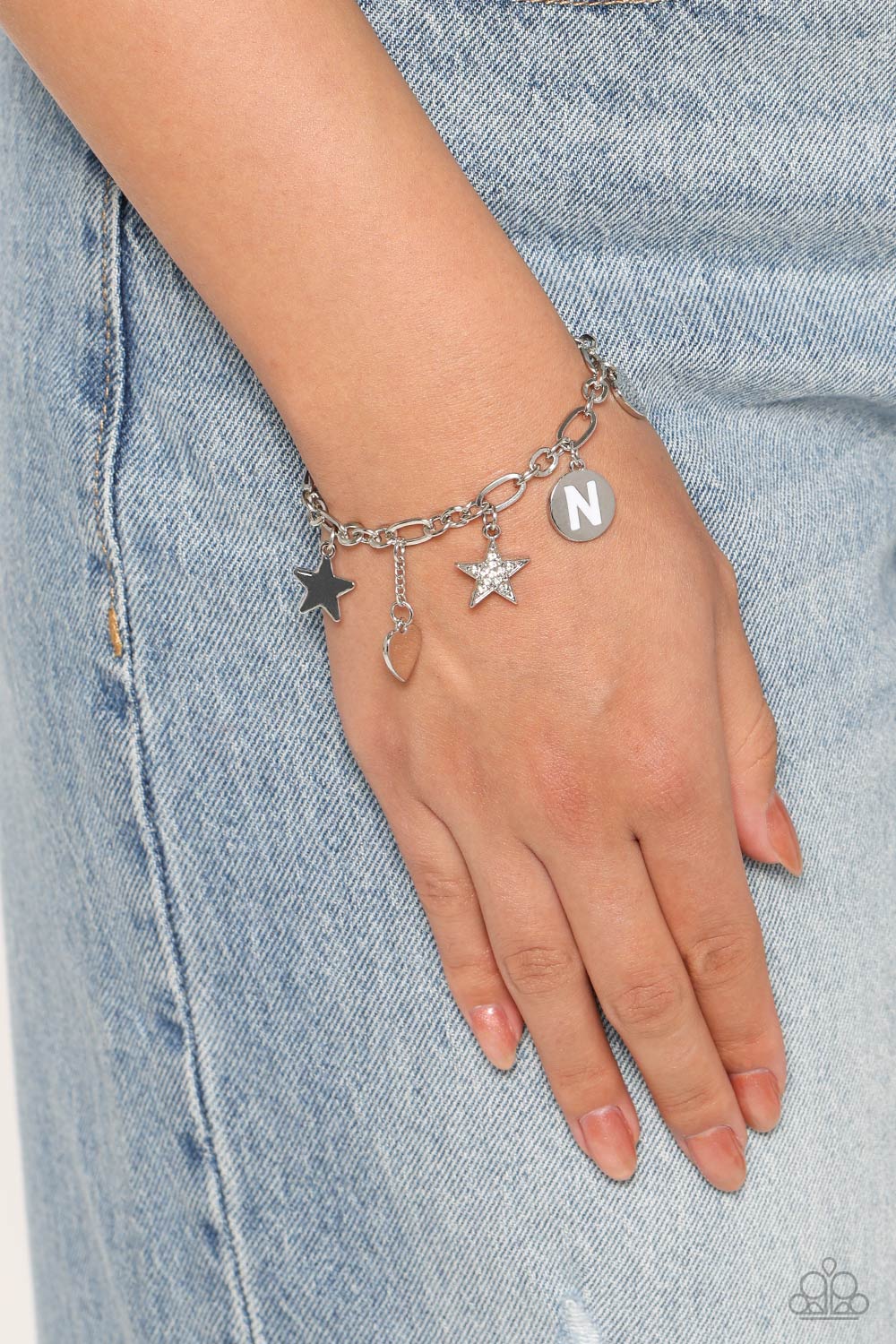 Legacy Letters - White - N Bracelet - Jewelry by Bretta