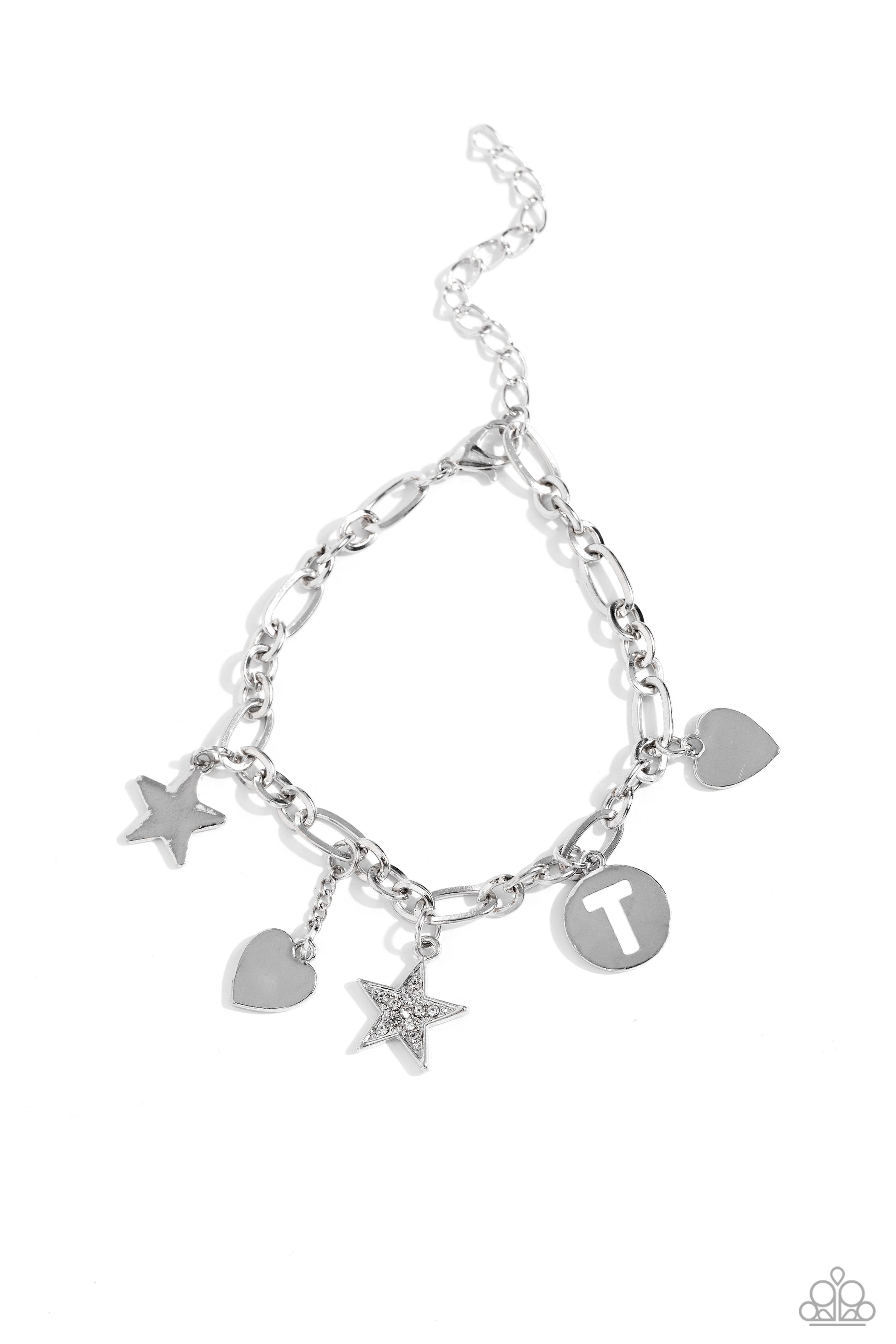 Legacy Letters - White - T Bracelet - Jewelry by Bretta
